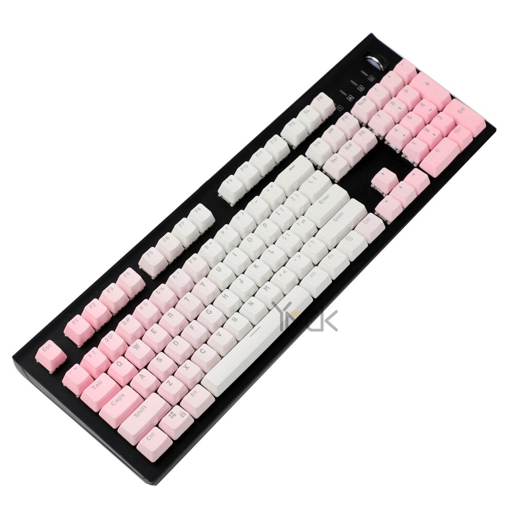 YMDK Doppel Schuss 104 Gefärbt PBT Glanz Durch OEM Profil Regenbogen Keycap set Geeignet Für Cherry MX Schalter Mechanische Tastatur: Pink White