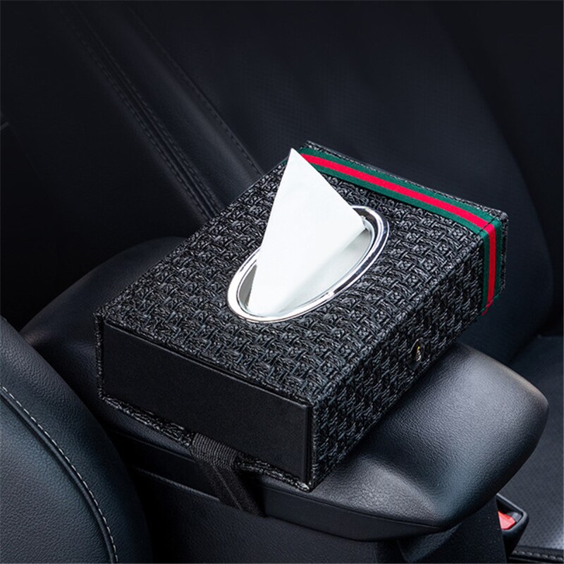 Auto tissue box hjemme bil serviet håndklæde papirholder opbevaring organizer case bil instrumentbræt box interiør tilbehør: Brun