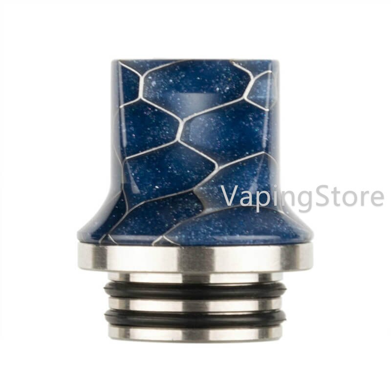 Delrin SS 810 Flat Drip Connector Tip Polished Adaptor Odan Tank/Odan Mini Tank/Skrr S/NRG Tank/Hellvape Destiny RTA Mouthpiece: Cobra Blue