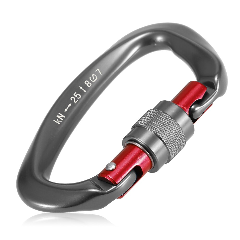 25KN D-form Schraube Locking Tor Karabiner Duty Schnalle Pack D-ring Karabiner Klettern Abseilen Canyoning Hängematte Locking clip