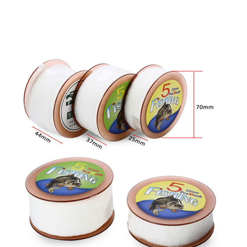 5M PVA Löslich PVA Gittergewebe Nachfüllung Karpfen Angeln Zubringer Angeln Lockt Nachfüllung Haar Anlage Haken Köder 25/37/44mm PVA Tasche Angeln Zubehör