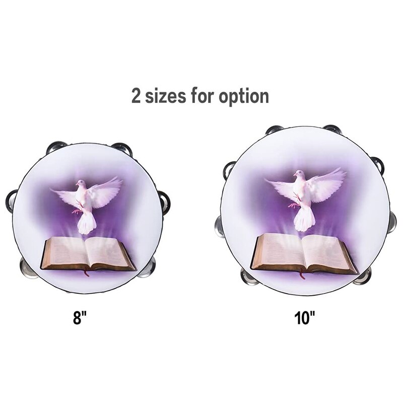 N Tambourine Double Row Jingle Percussion Instrument Church Handheld Tambourine Single Row Tambourines with Jingle Bells BN99