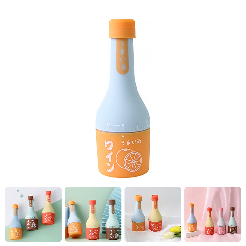 Bottle-shape Mechanical Timer Plastic Timer Bottle Cooking Baking Timing Device: Yellow