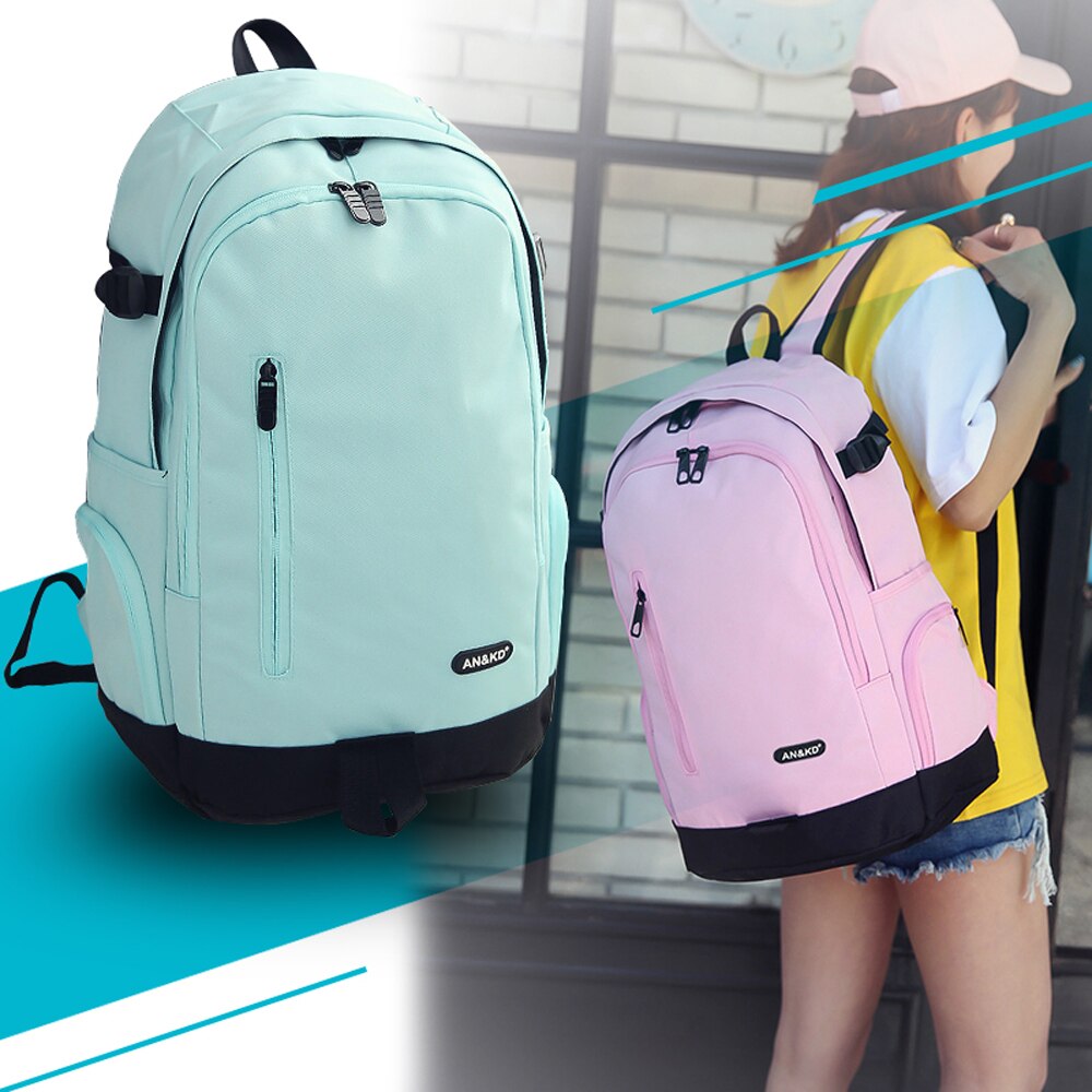 Mochila de viaje de gran capacidad, mochila de ordenador para estudiantes de secundaria, sencilla