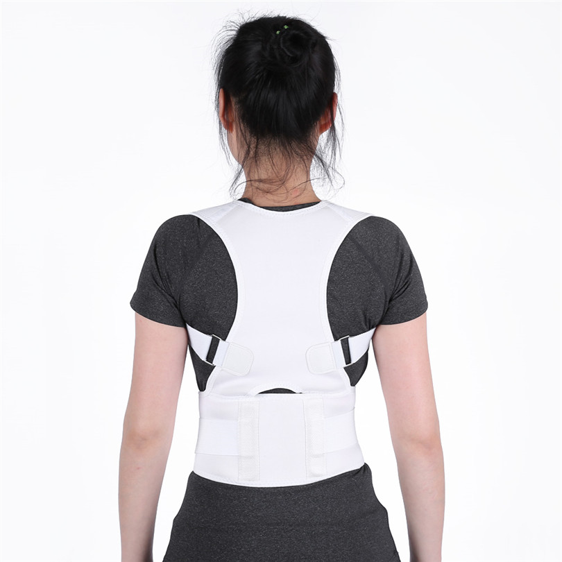 Verstelbare Terug Houding Corrector Riem Ondersteuning Wervelkolom Pijn Verlichten Schouder Lumbale Terug Ondersteuning Houding Corrector Riem Voor Volwassen: White XL