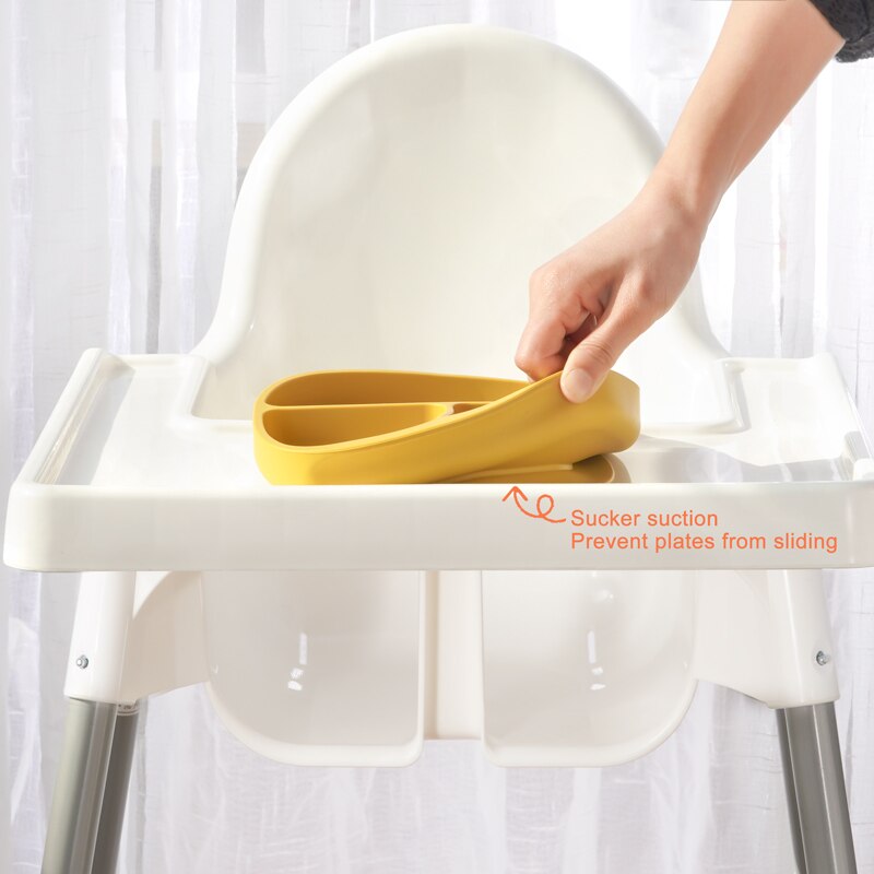BPA Free Children's Tableware Baby Feeding Solid Food Dinner Set Plates Training Bowl Feeding Dishes Spoon Fork Straw Cup