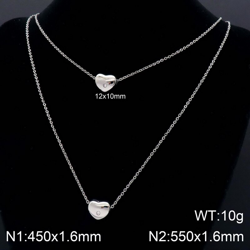 Simpel trend rustfrit stål to vedhæng og halskæder charme vedhæng halskæde kvinders smykker tilbehør: Kn110192- z