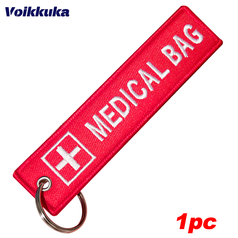 LLavero de aviación, bolsa médica Top Gun Maverick, bordado de ambos lados, etiqueta para coche, accesorios para llaveros, colgante para mochila, 1 ud.: Champán