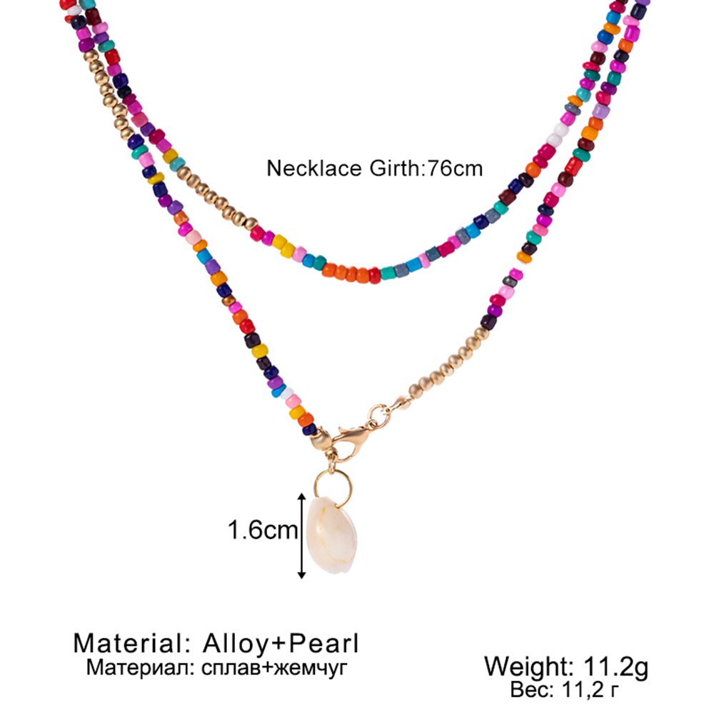 Trendy Bead Strand Beaded Choker Necklace For Women Bohemian Colorful Handmade Short Daisy Pearl Necklace Collar Jewelry