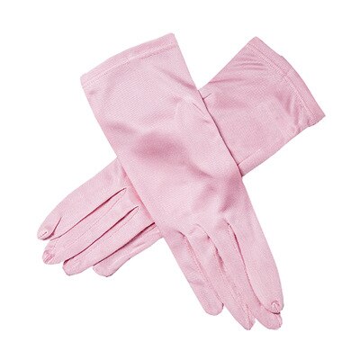 Gants en soie tricotée pour femmes, pure soie de mûrier: Pink