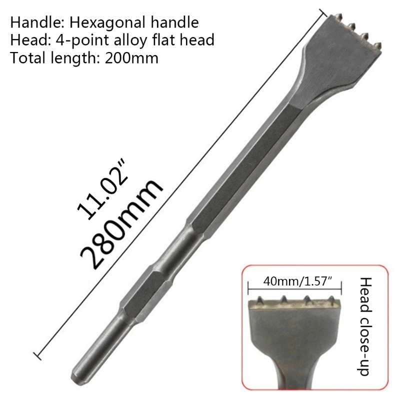 Rotary Hammer Bits Kit Hammer Drill Chisel Concrete Drill Bit Chisel Scaling Cutting Crushing Fracture Maintenance M4YD