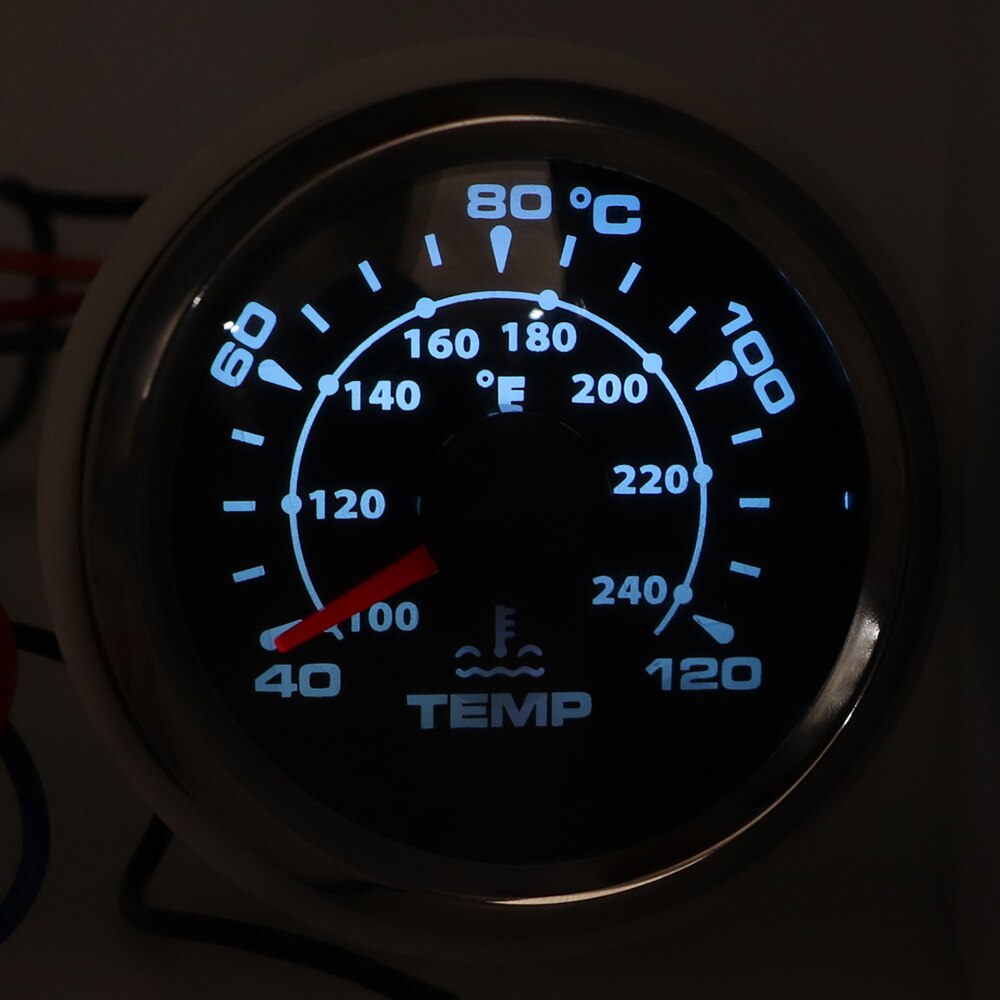 Water Temperature Gauge 52mm 40-120 Degree Water Temp Meter Auto Device Sending Unit For Car Ship Motorcycle Marine Boat
