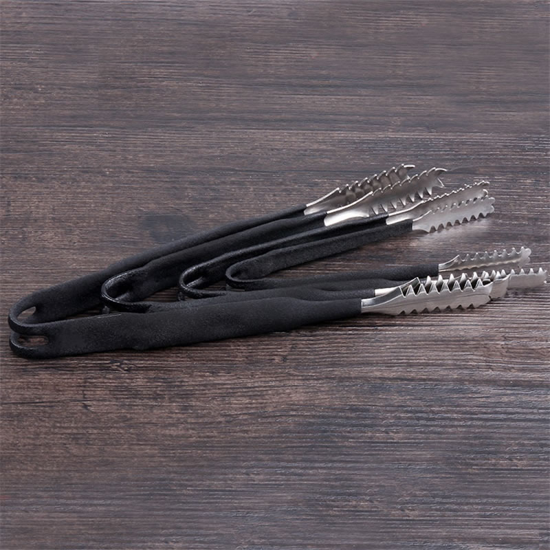 Silicone Handle Food Tongs Ice Tongs Clips for Salad BBQ Grill Multifunctional Kitchen Serving Cooking Tongs Bar Accessories