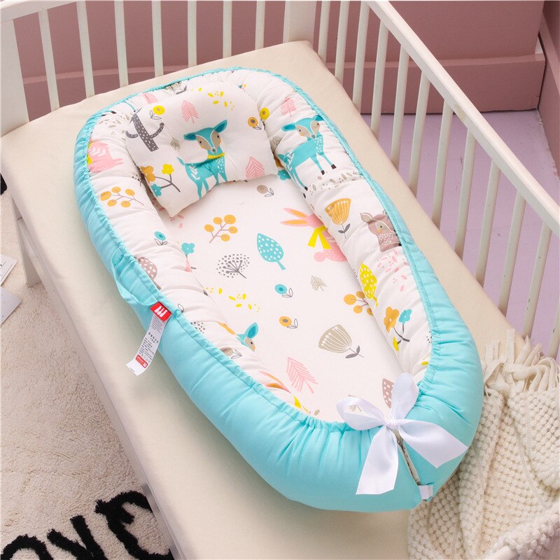 Baby Nest Bed Portable Crib Folding Newborn Cot Nursery Sleep Nest Infant Cradle Baby Bassinet Child Soft Bed Carry Washable Cot: 15