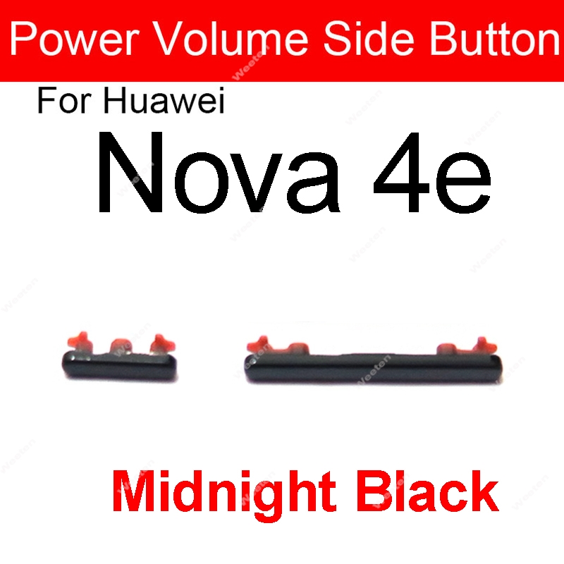 Botones de volumen de encendido y apagado lateral para Huawei Nova 3, 4, 3i, 3e, 4e, subir y bajar volumen, Nova 3, 4, teclas laterales de alimentación, piezas de repuesto: Morado
