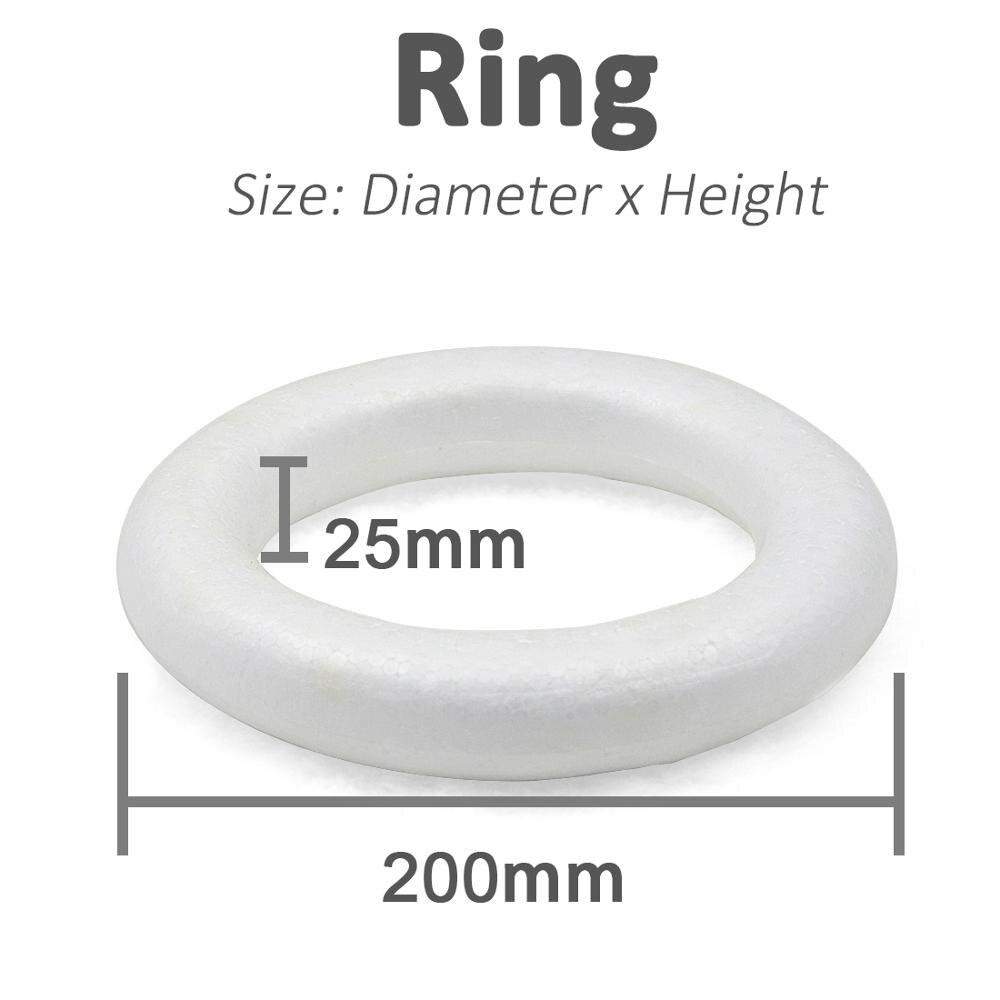 1Pc Round Foam Ring XMAS Polystyrene Styrofoam Foam Ring For Craft DIY Accessory Handmade Wedding Party Decorations Home Supplie: 20cm