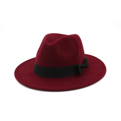 Vrouwen Hoeden Winter Met Lint Band Riem Elegante Khaki Roze Rood Vrouwen Hoeden Kerk Formele Jurk Bruiloft Outdoor Vrouwen Winter hoeden: wine red