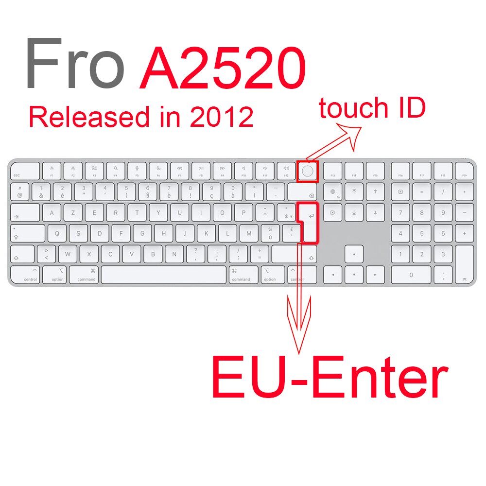 Toetsenbord cover voor imac m1 24inch bedrade apple magic keyboard met touch id a2520a2449 a2450 a1243 a1843 a1644 mb110ll/b