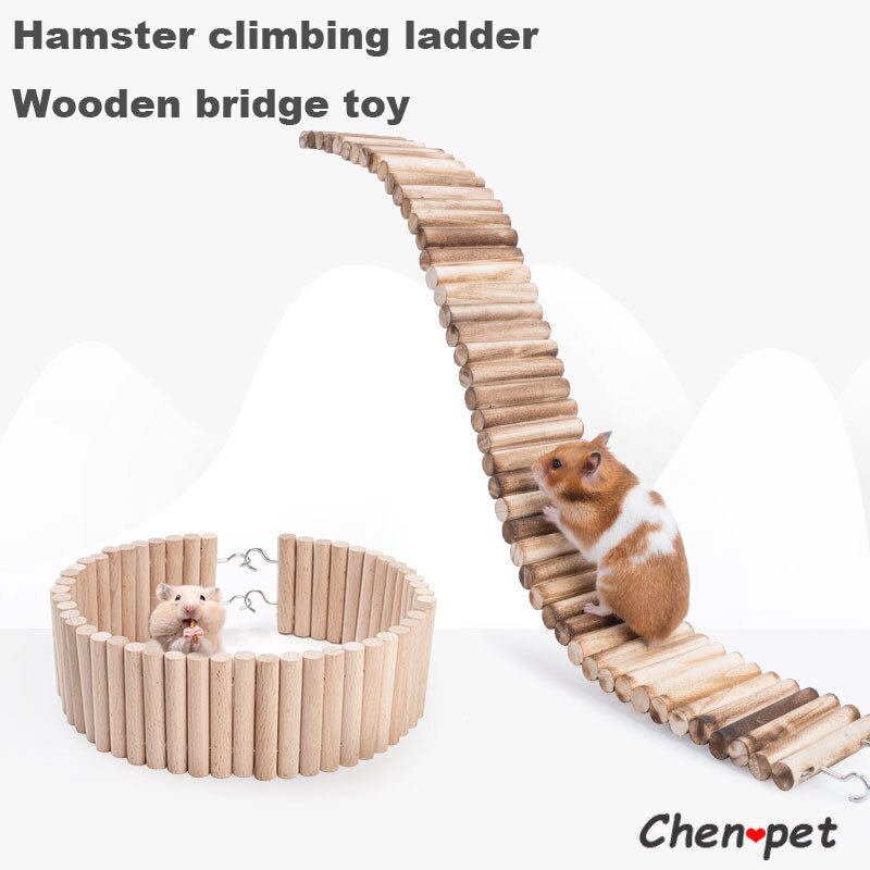 Juguete para mascotas pequeñas, hámster, puente de escalera de madera, loro, Pájaro de pie, conejillo de indias, Chinchilla, ejercicio, juguetes para masticar, decoración de jaula