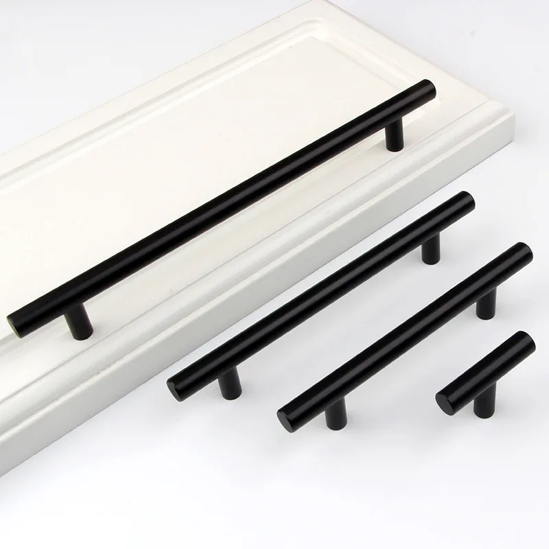 Tirador de barra en T para puerta de cocina, perillas de manija recta, tirador de gabinete, tiradores de acero inoxidable de 10mm de diámetro, herrajes para muebles