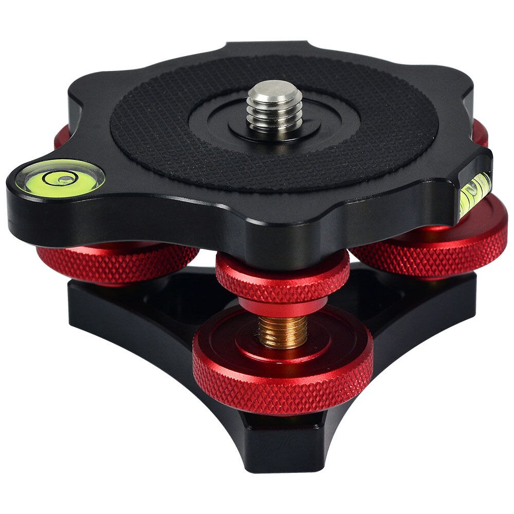 Aluminum Screw Precision Leveling Base Tripod Head Plate with 3 Adjustment Dials for DSLR Camera Tripod Monopod