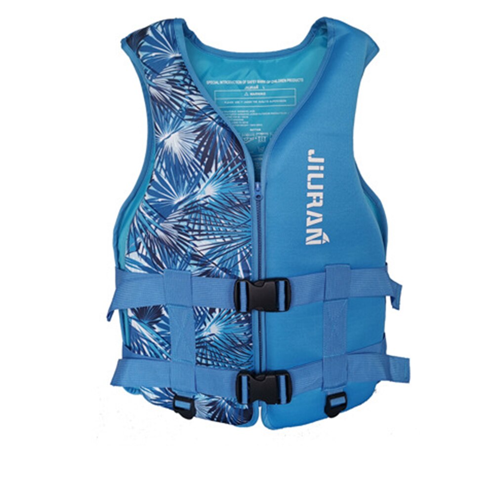 Adult children's life jackets outdoor swimming rowing boat ski driving vest neoprene water sports buoyancy suit: Blue / L  60-75KG