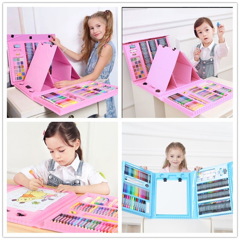 176 Sets Van Creatieve Schilderen Kunstenaar Graffiti Borstel Set, Met Ezel Mode Kinderen Dagelijks Entertainment Speelgoed Schilderen Marker