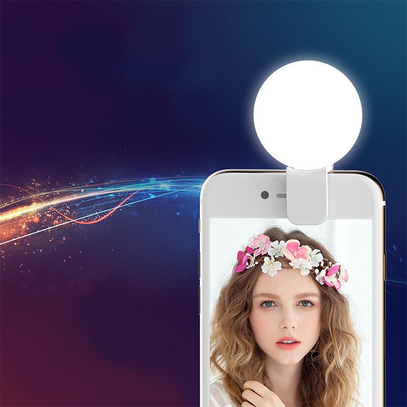 Selfie Lights Mobile Phone Lens Portable Mini Selfie Ring Light Clip LED Selfie Lamp For Samsung For Xiaomi Huawei USB Charging