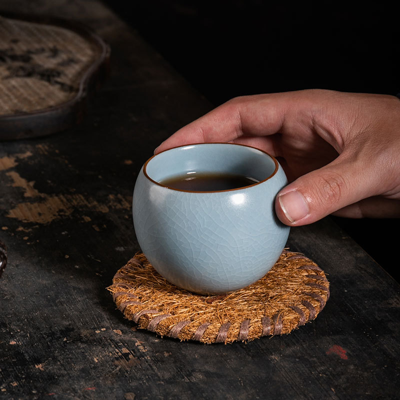 Kung Fu Tea Set Tea Cup Ceramic Tea Cup Teaware Modern White Porcelain Small Tea Cup Matte Ding Kiln Hand-painted Pu'er Cup