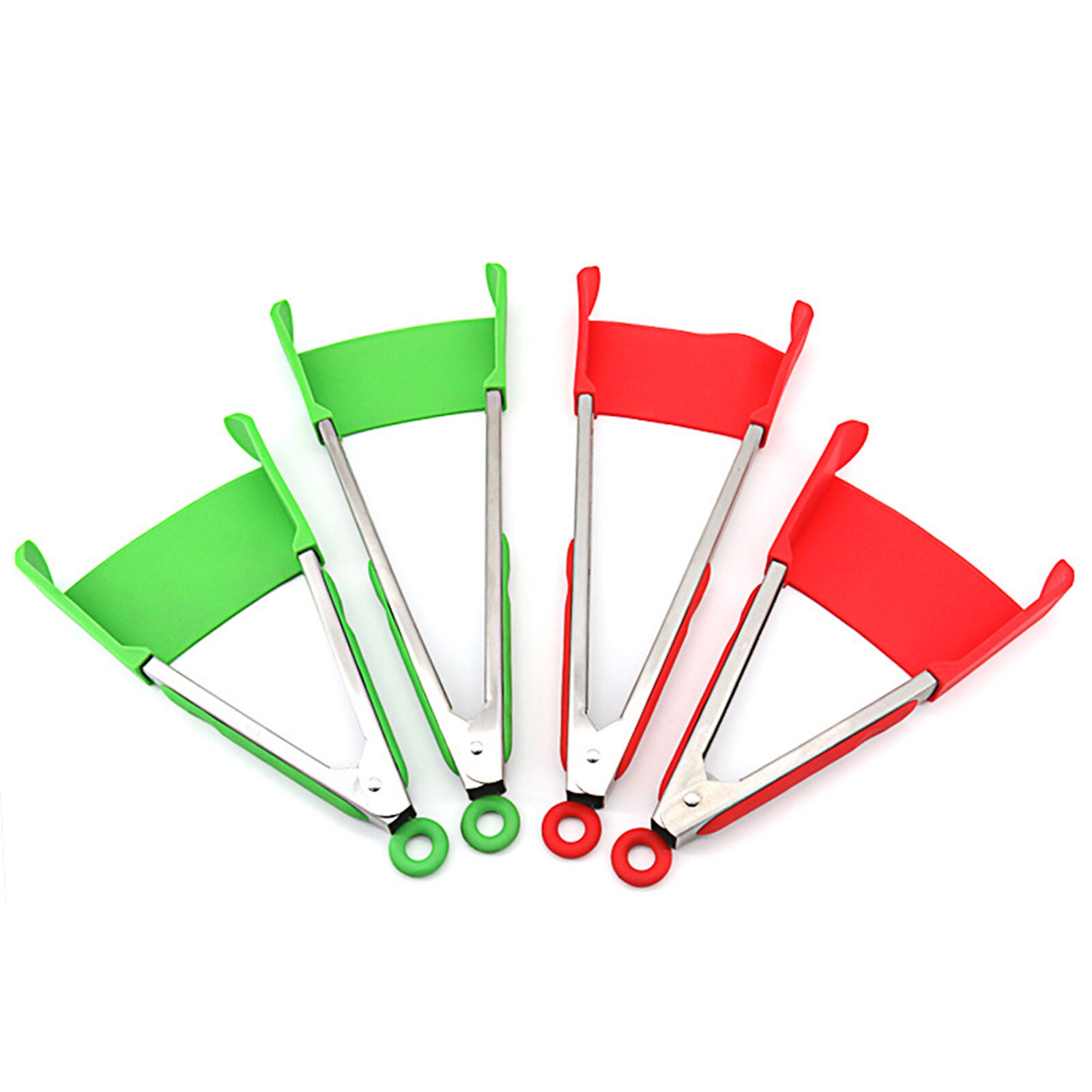 Kitchen Spatula Tongs 2 in 1 Heat Resistant Non-Stick Food Tongs for Frying Cooking Barbecue