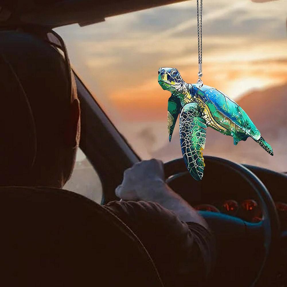 Tortuga marina-mamá con adorno para bebé, adorno colorido y lindo para coche, adorno colgante para tortugas, decoración para el hogar, para niños H8Z9