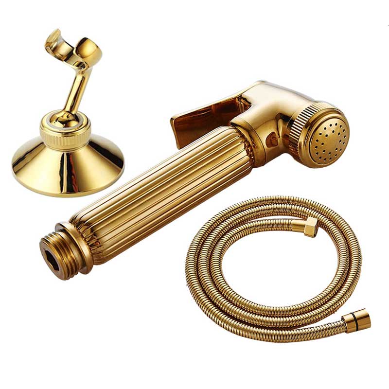 Gold Toilet Hand Held Bidet Spray with hose and holder: 2