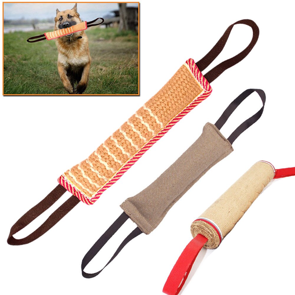 Cute Pet Dog Tug Toys Bite Pillow Strong Pull Toy Dog Training with 2 Rope Handles-Bite Tooth Cleaning Toy Puppy Supplies