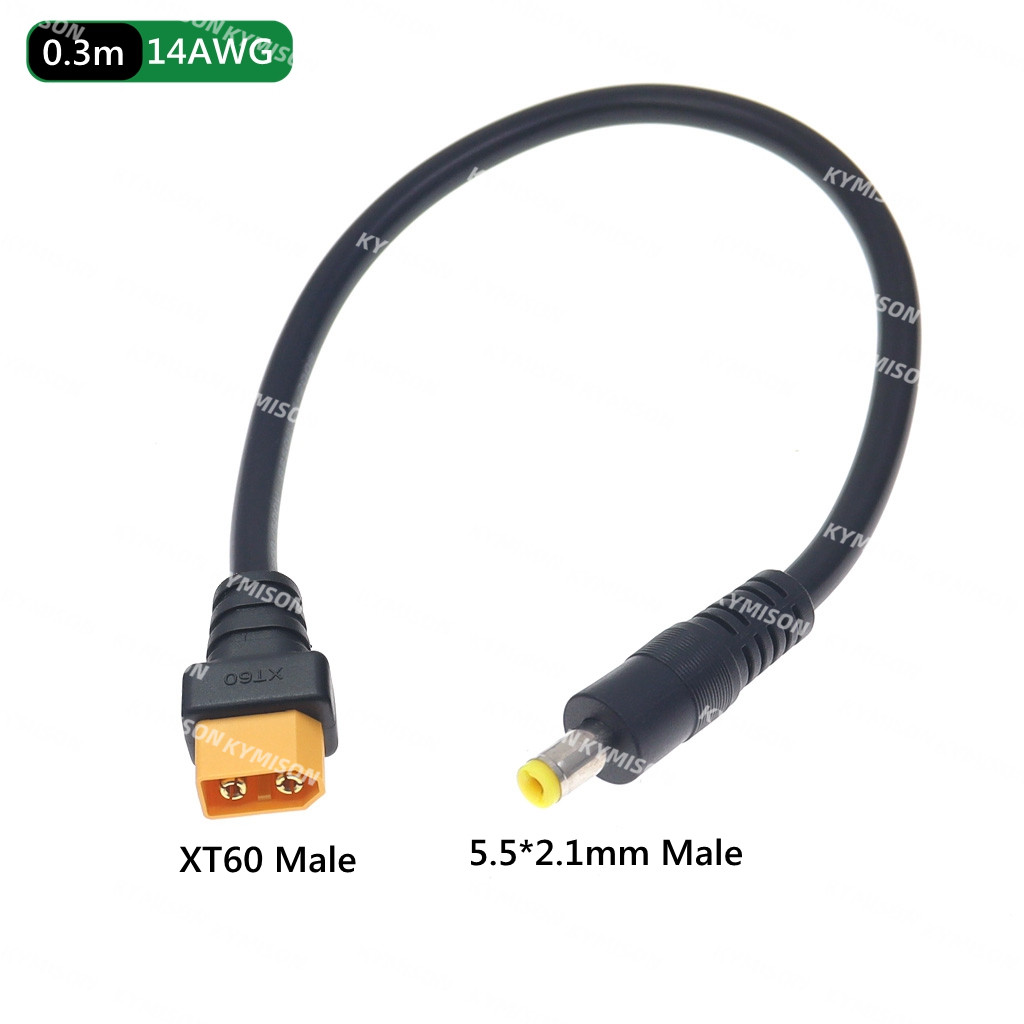 Conector XT60 macho hembra a DC 5,5*2,1/5,5*2,5mm Cable adaptador de carga de batería Cable de silicona para cargador de batería RC: Rojo