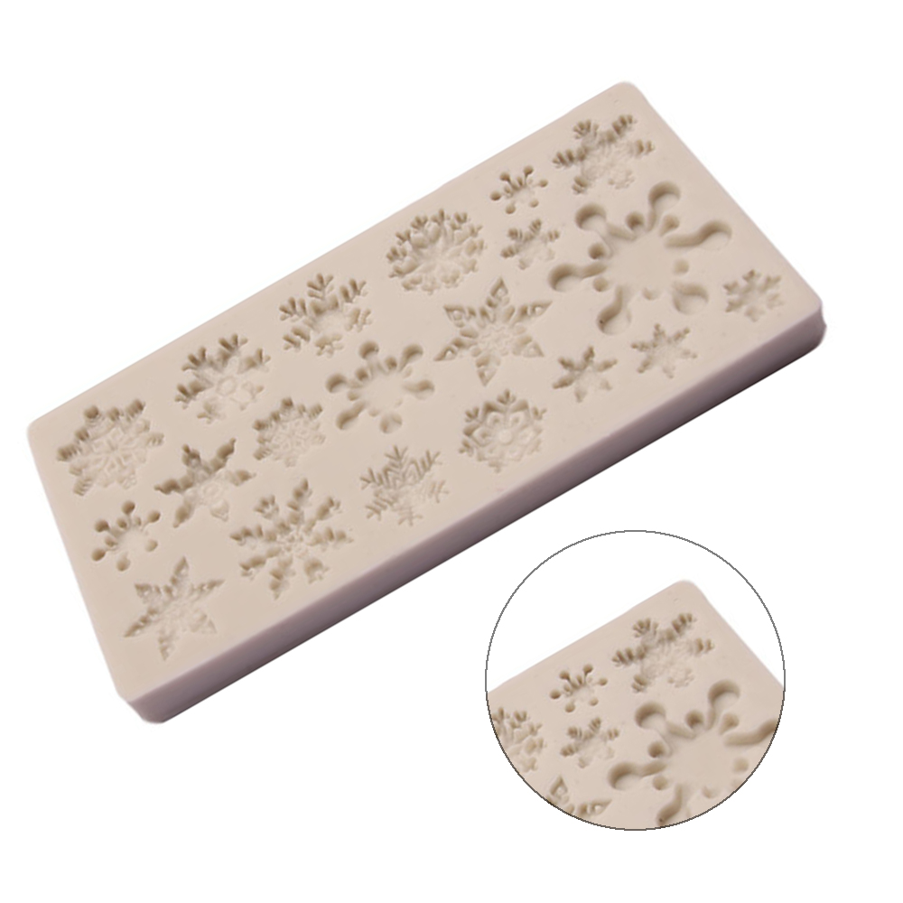 1Pc Sneeuw Sneeuwvlok Cakevorm Siliconen Fondant Mold Sugar Craft Kerst Winter Sneeuw Fondant Taart Decor Tool