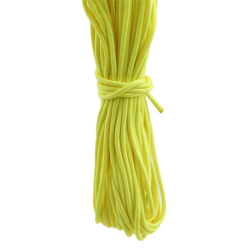 20m 9 Strands Bright Luminous Cord Nylon Parachute Rope For Outdoor Climbing Camping Buckle Rope Soild Color Tent Rope: yellow