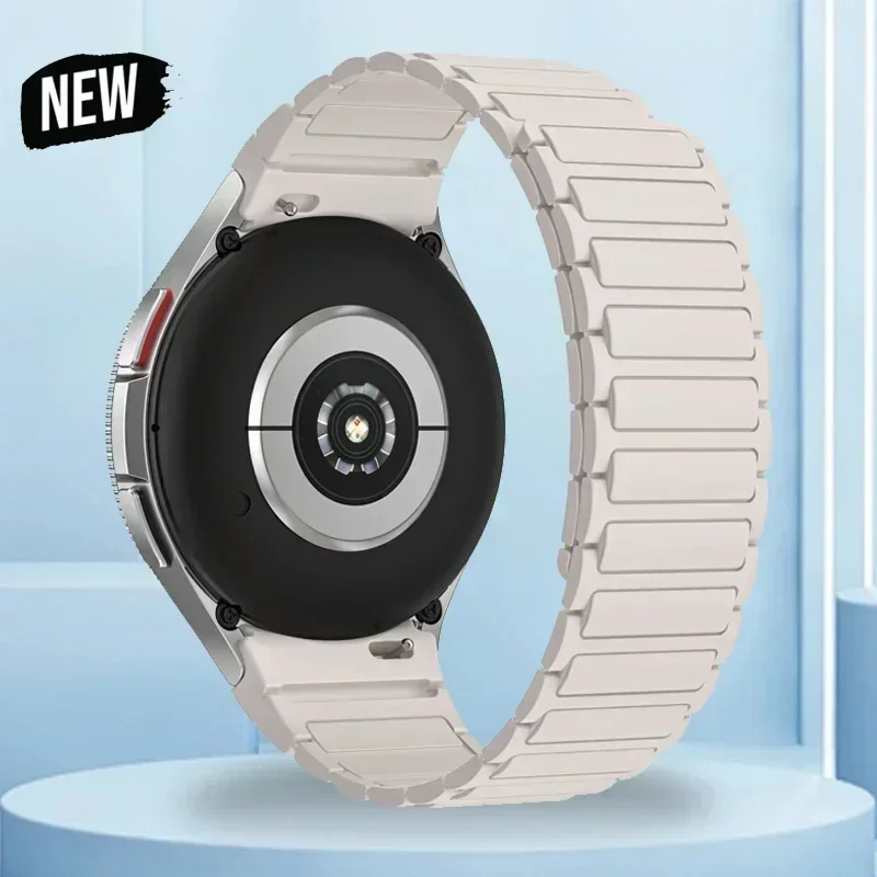 20 mm Silikon-Magnetarmband für Samsung Uhr Galaxis4 6 klassisch 43 mm 47 mm 42 46 mm 6 5 4 44 40 mm Keine Lückenarmband 5Profi 45 mm Armbinde: Grün Blau / 12mm