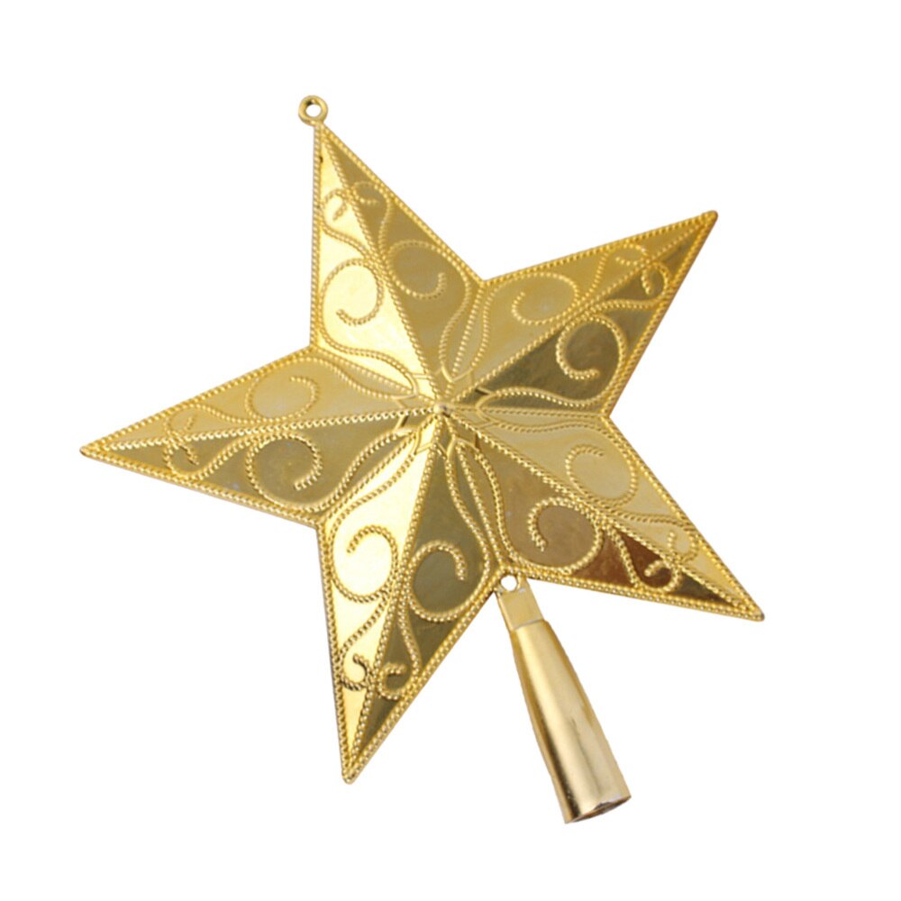 20cm Star Tree Topper Golden Star Christmas Tree Topper 5 Point Star Festival Treetop Decor for Home Party (Gold