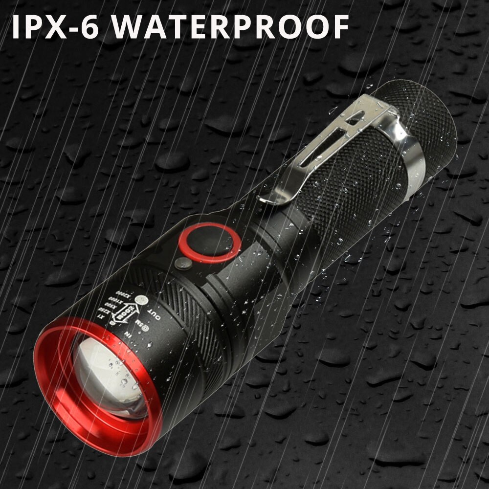Sykkellys ultralys 8000 lumen zoom  t6 sykkel front led lommelykt lampe usb oppladbart sykkellys  by 18650 batteri