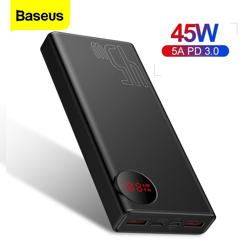 Baseus Power Bank 20000Mah Snel Opladen Qc 4.0 Draagbare Batterij 45W Snelle Opladen Powerbank Draagbare Oplader Voor Iphone xiaomi
