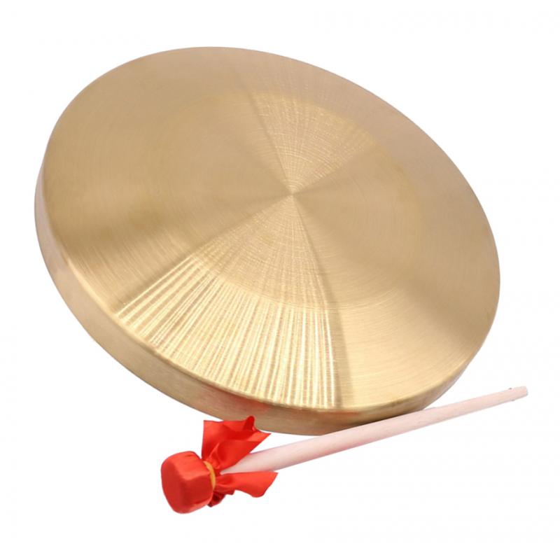 Platillos de Metal Gong chino con palo de madera, juego de juguetes de ritmo tradicional