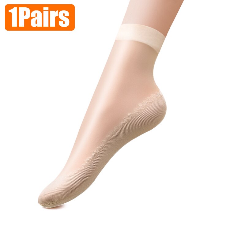 4Pairs Lente Zomer Fluwelen Zijde Vrouwen Sok Katoen Onderkant Avondmaal Zachte Klassieke Ultradunne Comfortabele Transparant Casual Sokken: 1 Skin