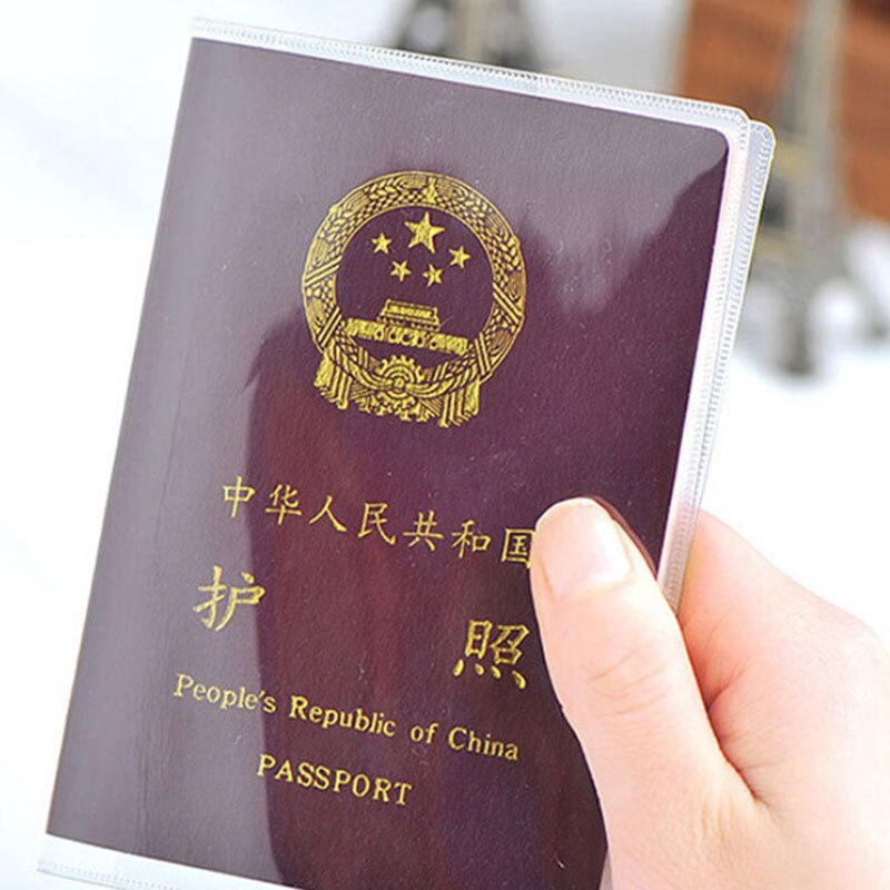 1pc klar gennemsigtig pasdækselholder sag organisator id-kort rejsebeskytter dokumentmappe: Default Title
