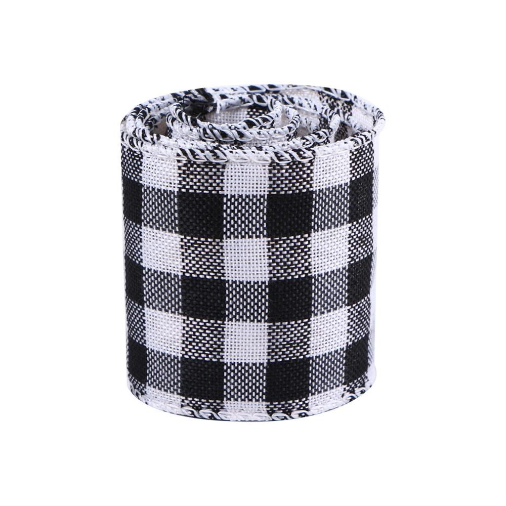 6m kerstversieringen, geruite linten, gingham lint voor kerstboomkrans, strikken, kerstcadeautjes voor het jaar navidad: Stijl b