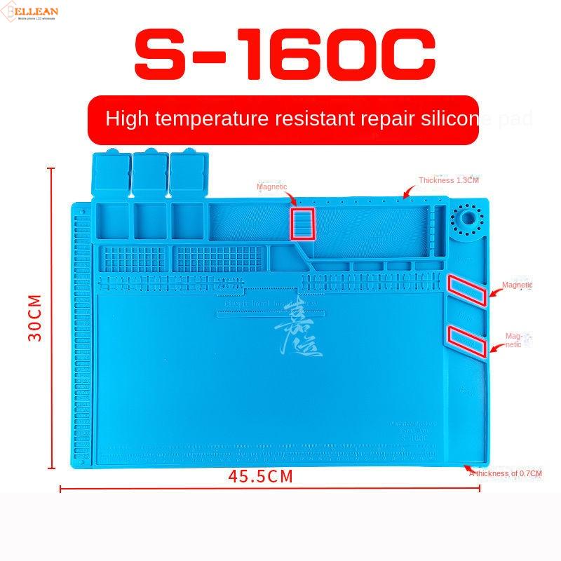 Estera de trabajo de reparación de teléfonos móviles, aislamiento térmico magnético, estera antiestática de silicona, resistencia a altas temperaturas: S-160C