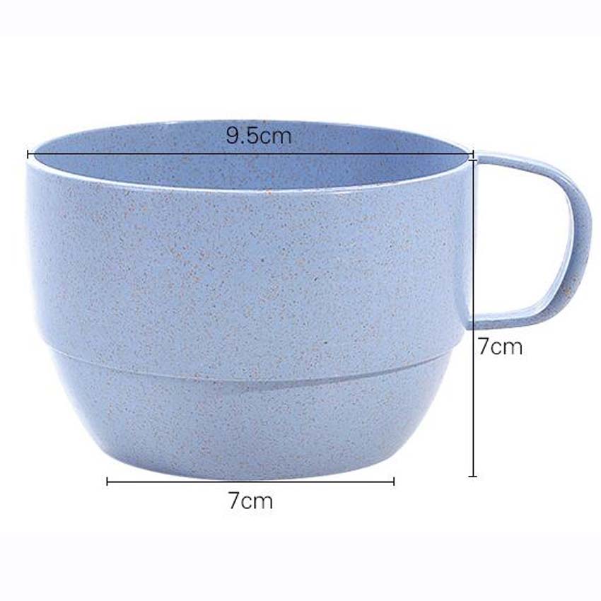 4PCS Eco-friendly Candy Color Wheat Straw Cup Coffee Milk Breakfast Cup Cute Porcelain Tea Cugs 250ml Novetly