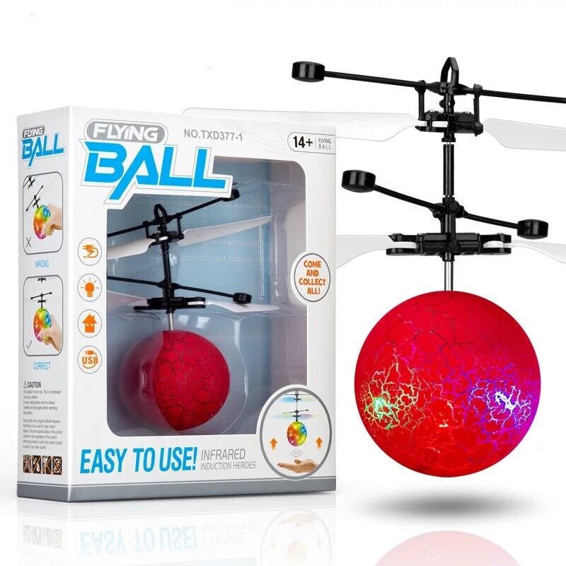 Magic Elektrische Vlotter Vliegende Bal Helicopter Infrarood Sensor Led Light Speelgoed Kids Jongens Kerstcadeaus Unisex: red