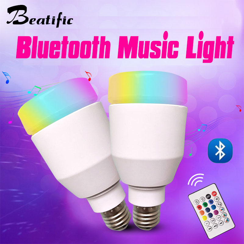 E27 Led Slimme Lamp Bluetooth Muziek Licht Magische Lamp Disco Ball RGB Draadloze Speaker Muziekspeler Voor Thuis