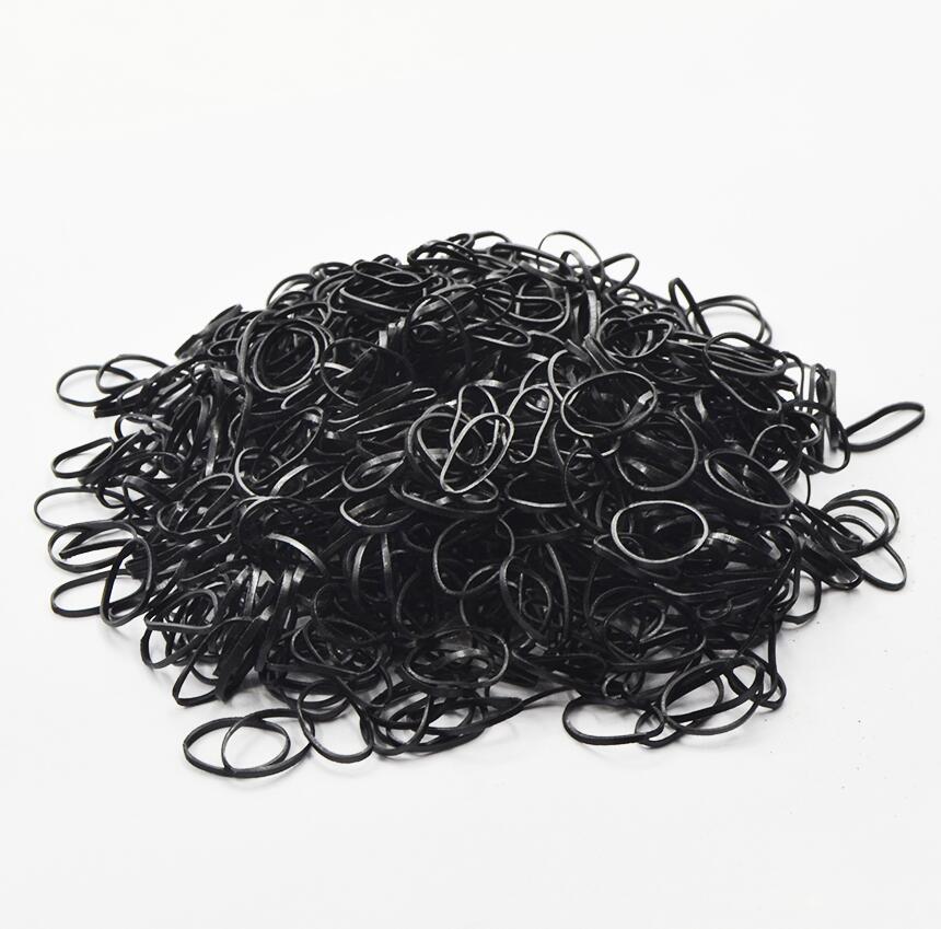 2000 Pcs Small Transparent Clear Black Rubber Bands Rope Hair Ties For Baby Gum Elastic Hair Band For Girls Hair Accessories: black