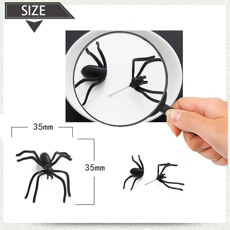 Halloween dekoration halloween kostumer til kvinde 3d uhyggelige sorte edderkoppe ørestikker til haloween fest gør-det-selv dekoration